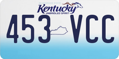 KY license plate 453VCC