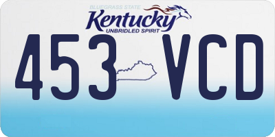 KY license plate 453VCD