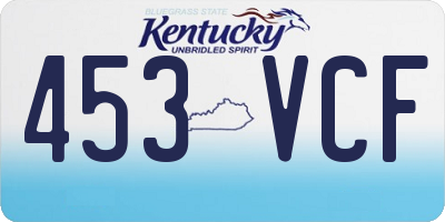 KY license plate 453VCF