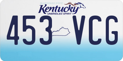 KY license plate 453VCG