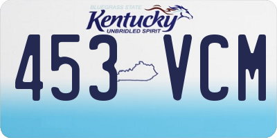 KY license plate 453VCM