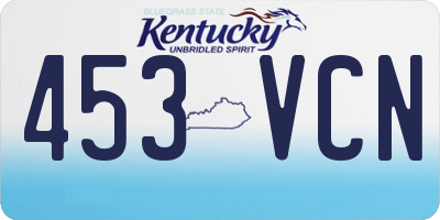 KY license plate 453VCN