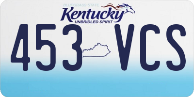 KY license plate 453VCS