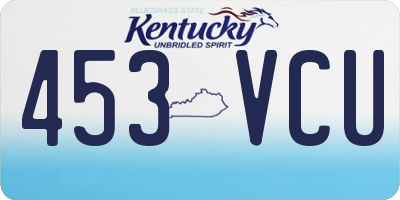 KY license plate 453VCU