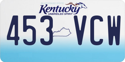 KY license plate 453VCW