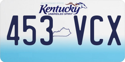 KY license plate 453VCX