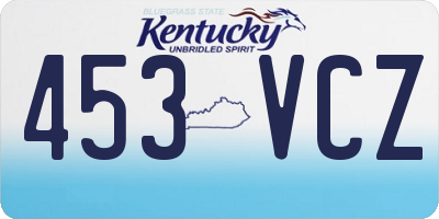 KY license plate 453VCZ