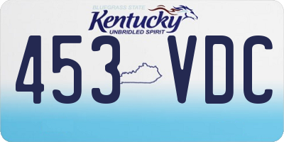 KY license plate 453VDC