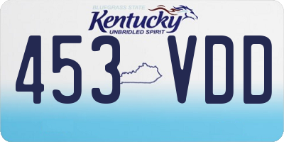 KY license plate 453VDD