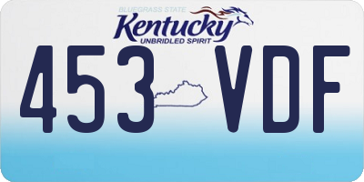 KY license plate 453VDF