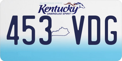 KY license plate 453VDG