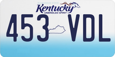 KY license plate 453VDL