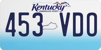 KY license plate 453VDO