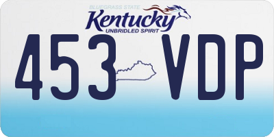 KY license plate 453VDP