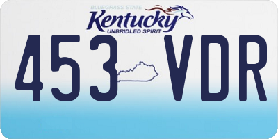 KY license plate 453VDR