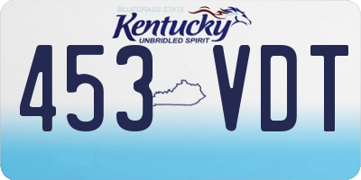 KY license plate 453VDT