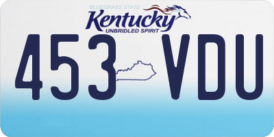 KY license plate 453VDU