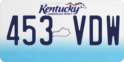KY license plate 453VDW