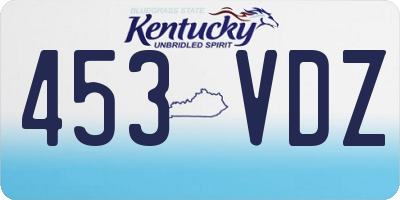 KY license plate 453VDZ