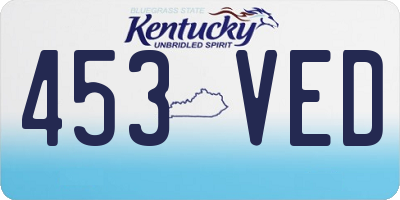 KY license plate 453VED