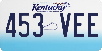 KY license plate 453VEE