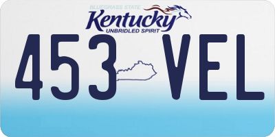KY license plate 453VEL