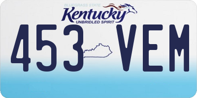KY license plate 453VEM