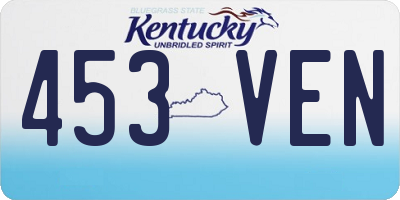 KY license plate 453VEN