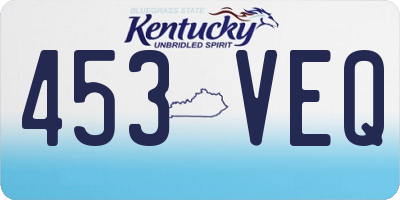 KY license plate 453VEQ