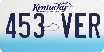 KY license plate 453VER