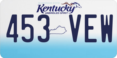 KY license plate 453VEW