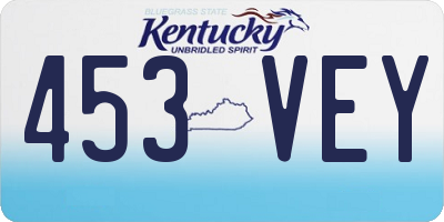KY license plate 453VEY