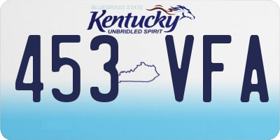 KY license plate 453VFA