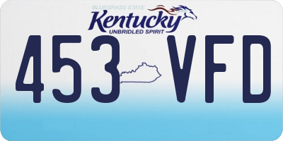 KY license plate 453VFD