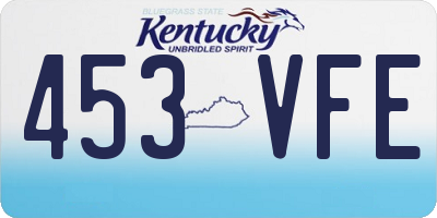 KY license plate 453VFE