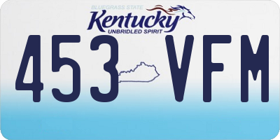 KY license plate 453VFM