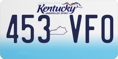 KY license plate 453VFO