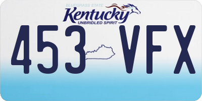 KY license plate 453VFX