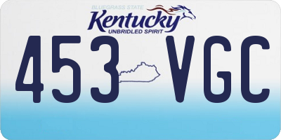 KY license plate 453VGC