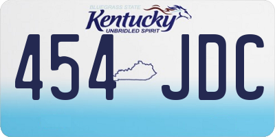 KY license plate 454JDC