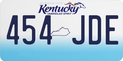 KY license plate 454JDE