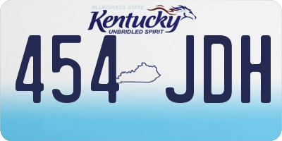 KY license plate 454JDH