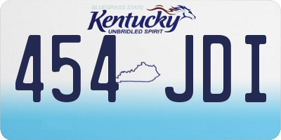 KY license plate 454JDI