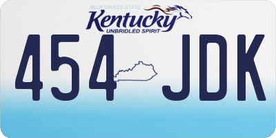 KY license plate 454JDK