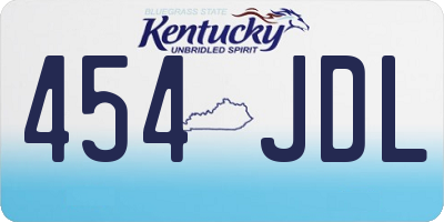 KY license plate 454JDL