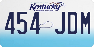 KY license plate 454JDM