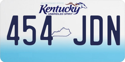 KY license plate 454JDN