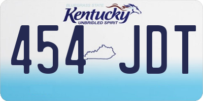 KY license plate 454JDT