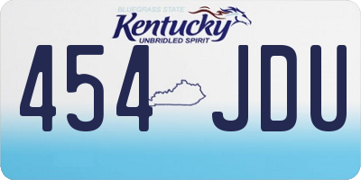 KY license plate 454JDU