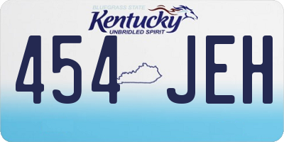 KY license plate 454JEH